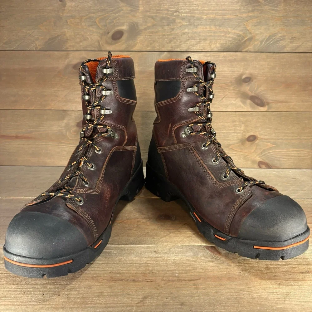Timberland PRO Endurance mens size 13 wide shoes brown steel toe work boots